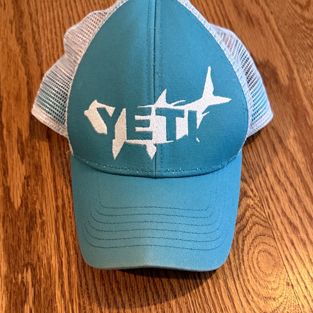 YETI Teal and White Mesh Cap